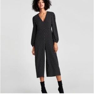 Zara wide legged polka dot jumpsuit.  Size small